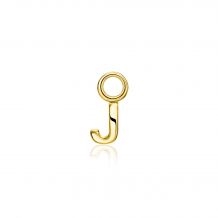 ZINZI Gold Plated Letter Earrings Pendant J price per piece ZICH2145J (excl. hoop earrings)