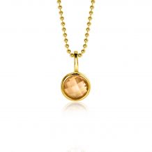 NOVEMBER hanger 8mm gold plated geboortesteen geel citrien zirconia