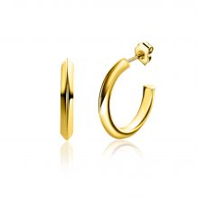 20mm ZINZI gold plated zilveren halve oorringen 3mm buisdikte met stekers ZIO2432G