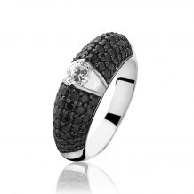 ZINZI Sterling Silver Ring Black ZIR1016Z