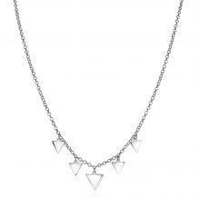 ZINZI zilveren fantasie ketting met 5 bungelende driehoekvormen 45cm ZIC1555