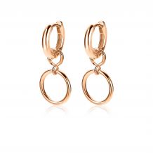 ZINZI Rose Plated Sterling Silver Earrings Pendants Open Circle 11mm ZICH1748R (excl. hoop earrings)