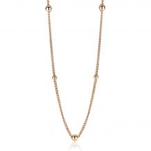 ZINZI zilveren gourmet ketting rosé verguld bol 45cm ZIC987R