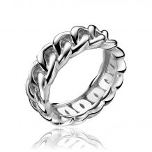 ZINZI Sterling Silver Ring Curb Chain Shiny ZIR1101