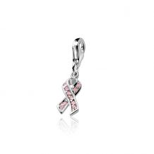 ZINZI Sterling Silver Charm Pink Ribbon Pink CHARMS209