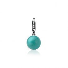 Zinzi zilveren bedel turquoise parel CHARMS223