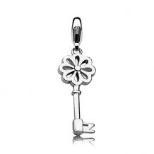 ZINZI Sterling Silver Charm Key White Flower CHARMS243