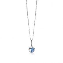 Zinzi zilveren bedel wereldbol 13mm bezet met blauw spinel, met sluiting CHARMS619