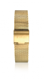 Zinzi 14 mm stalen mesh horlogeband goudgekleurd LADYBAND13