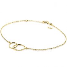 ZINZI 14K Gold Bracelet with 2 Connected Open Circles ZGA115