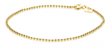 ZINZI 14K Gold Bead Chain Bracelet 1,3mm width ZGA292