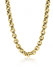 ZINZI Gold 14 karaat gouden collier 45cm met ronde jasseron schakels 6,5mm breed ZGC299
