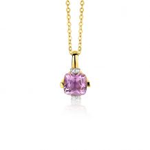 ZINZI 14K Gold Pendant Diamond Purple ZGH104 (excl. necklace)