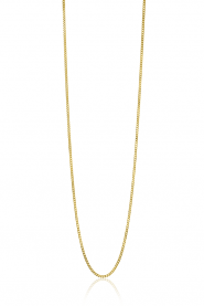 45cm ZINZI 14K Gold Curb Chain Necklace 0,8mm width ZGLG45-08