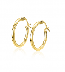 ZINZI 14K Gold Hoop Earrings Square Tube 15 x 1,5mm ZGO305