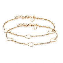 ZINZI Set of 2 Gold Plated Sterling Silver Bracelets Heart 17-20cm ZIA1188G-SET