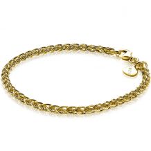 ZINZI Gold Plated Sterling Silver Wheat Chain Bracelet 3,5mm ZIA1260G