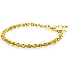 ZINZI zilveren armband 14K geelverguld 5mm breed met ronde schakels 17,5-21cm ZIA2239G