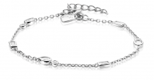 ZINZI Sterling Silver Fantasy Bracelet with Oval, Round and Rectangular Settings White ZIA2267