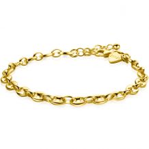 ZINZI gold plated zilveren koffieboon schakelarmband 5mm breed ZIA2340G