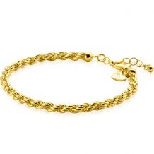 ZINZI gold plated zilveren koord armband 4mm breed ZIA2343G