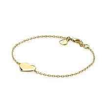 ZINZI Gold Plated Sterling Sterling Silver Bracelet with Heart 10mm for Engraving 17-20cm ZIA2346G