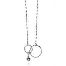 ZINZI zilveren lange ketting met ronde vormen in elkaar en ronde bal 57-60cm ZIC-BF62
