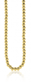 ZINZI Gold Plated Sterling Silver Beads Necklace width 4mm 45cm ZIC1010G