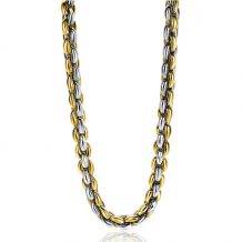 ZINZI Gold Plated Sterling Silver Chain Necklace width 7mm 45cm ZIC1290