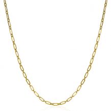 ZINZI Gold Plated Sterling Silver Chain Necklace Paperclip width 2,4mm 45cm ZIC2033G