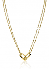 ZINZI Sterling Silver Necklace 14K Yellow Gold Plated 45cm