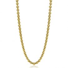 ZINZI zilveren ketting 45cm in14K geelverguld met ronde schakels 5mm breed ZIC2239G