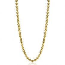 ZINZI zilveren ketting 45cm in14K geelverguld met ronde schakels 5mm breed ZIC2239G