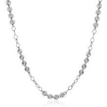 ZINZI Sterling Silver Necklace Round Chains and Coins with Sunbeams 4mm width 45cm ZIC2290