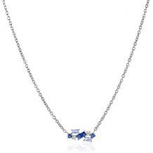 ZINZI Sterling Silver Fantasy Necklace with White and Blue Color Stones 45cm ZIC2293