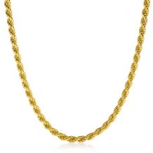 ZINZI Gold Plated Sterling Silver Rope Chain Necklace 45cm 4mm width ZIC2343G