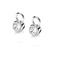 ZINZI Sterling Silver Earrings Pendants 7mm Round White ZICH1486 (excl. hoop earrings)