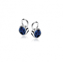 ZINZI Sterling Silver Earrings Pendants 7mm Round Dark Blue ZICH1486DB (excl. hoop earrings)