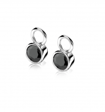 ZINZI Sterling Silver Earrings Pendants Round Black ZICH1486Z (excl. hoop earrings)