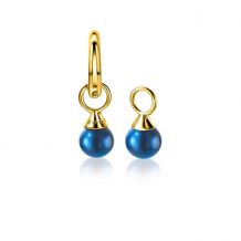 ZINZI Gold Plated Sterling Silver Earrings Pendants Pearls Blue ZICH1749BG (excl. hoop earrings)