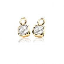 ZINZI Gold Plated Sterling Silver Earrings Pendants White ZICH190Y (excl. hoop earrings)