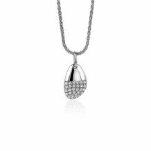 ZINZI Sterling Silver Fantasy Pendant Oval with White Zirconias ZIH-BF20 (excl. necklace)