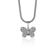 11mm ZINZI Sterling Silver Pendant Butterfly White Zirconias ZIH-BF48 (excl. necklace)