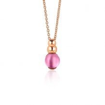 ZINZI Rose Gold Plated Sterling Silver Round Pendant Pink 17mm ZIH1112R
