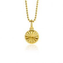 10mm ZINZI Gold Plated Sterling Silver Pendant Coin with Sunbeams ZIH2296S (excl. necklace)