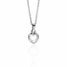 15mm ZINZI Sterling Silver Heart Pendant White Zirconia ZIH2303 (excl. necklace)