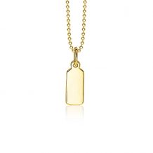 ZINZI Gold Plated Sterling Silver Pendant Flat Rectangle Bar ZIH2344G (excl. necklace)