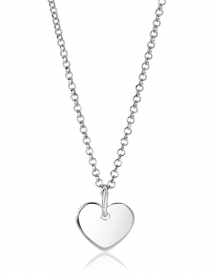 12mm ZINZI Sterling Silver Pendant Shiny Heart to Engrave ZIH2346-12 (excl. necklace)