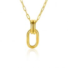 33mm ZINZI Gold Plated Sterling Silver Oval Pendant ZIH2350G (excl. necklace)