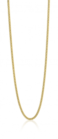 60cm ZINZI Gold Plated Sterling Silver Curb Chain Necklace ZILC-G60G